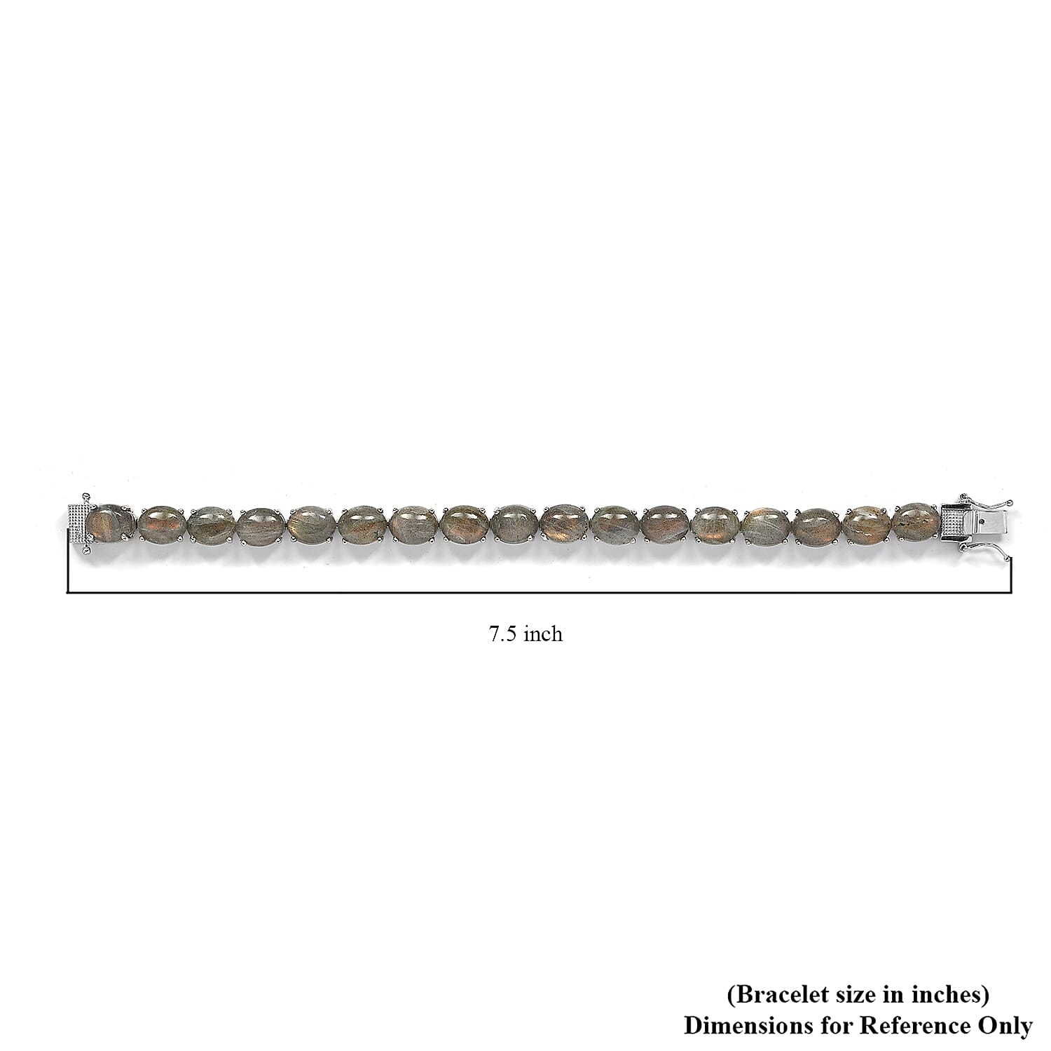 Madagascar Fire Labradorite Tennis Bracelet in Platinum Over Sterling Silver (7.25 In) 48.75 ctw