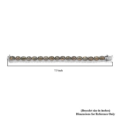 Madagascar Fire Labradorite Tennis Bracelet in Platinum Over Sterling Silver (7.25 In) 48.75 ctw
