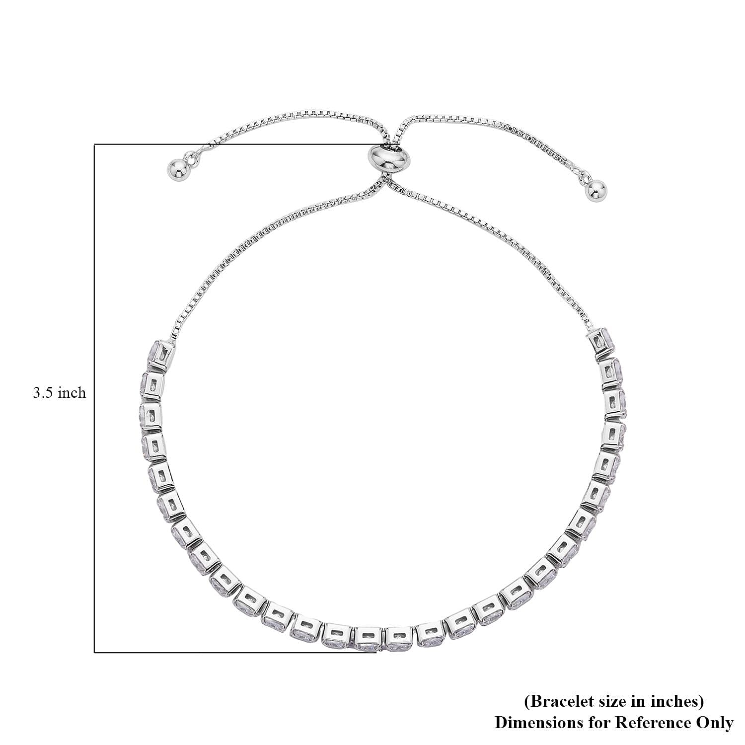 Silvertone Cubic Zirconia CZ Tennis Bracelet Gift Jewelry for Women Size 6-9" - Picture 3 of 6