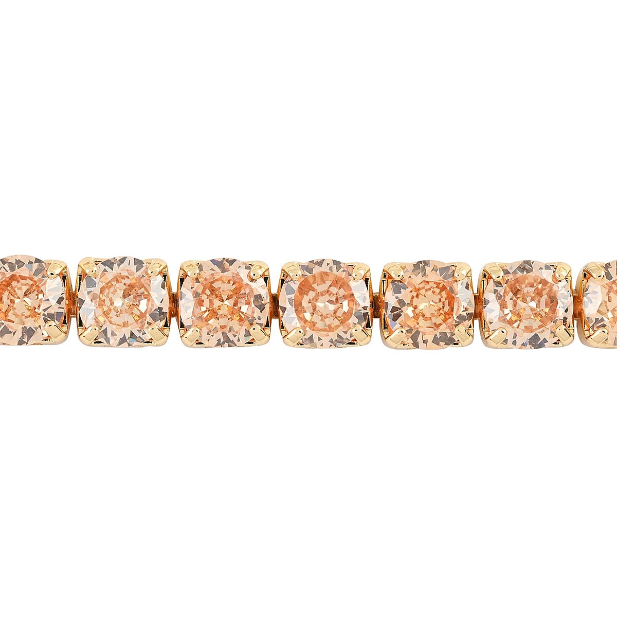 Simulated Champagne Diamond Tennis Bracelet 6-9Inches with Bolo Slider in Goldtone image number 2