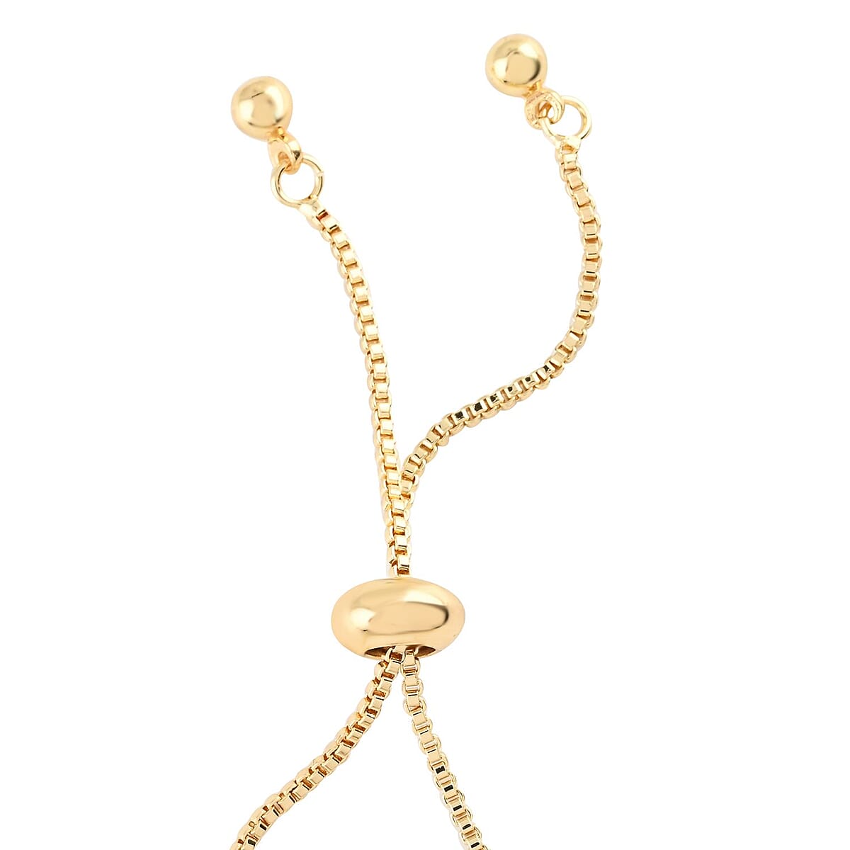 Simulated Champagne Diamond Tennis Bracelet 6-9Inches with Bolo Slider in Goldtone image number 3