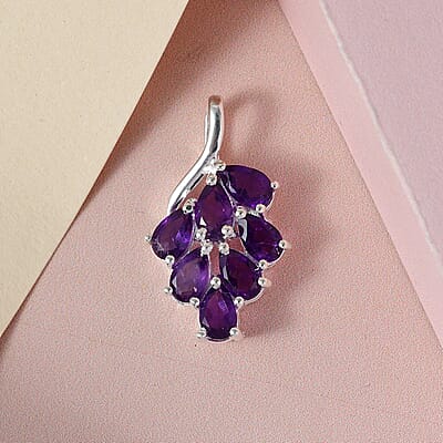 Amethyst Pendant in Sterling Silver 1.40 ctw