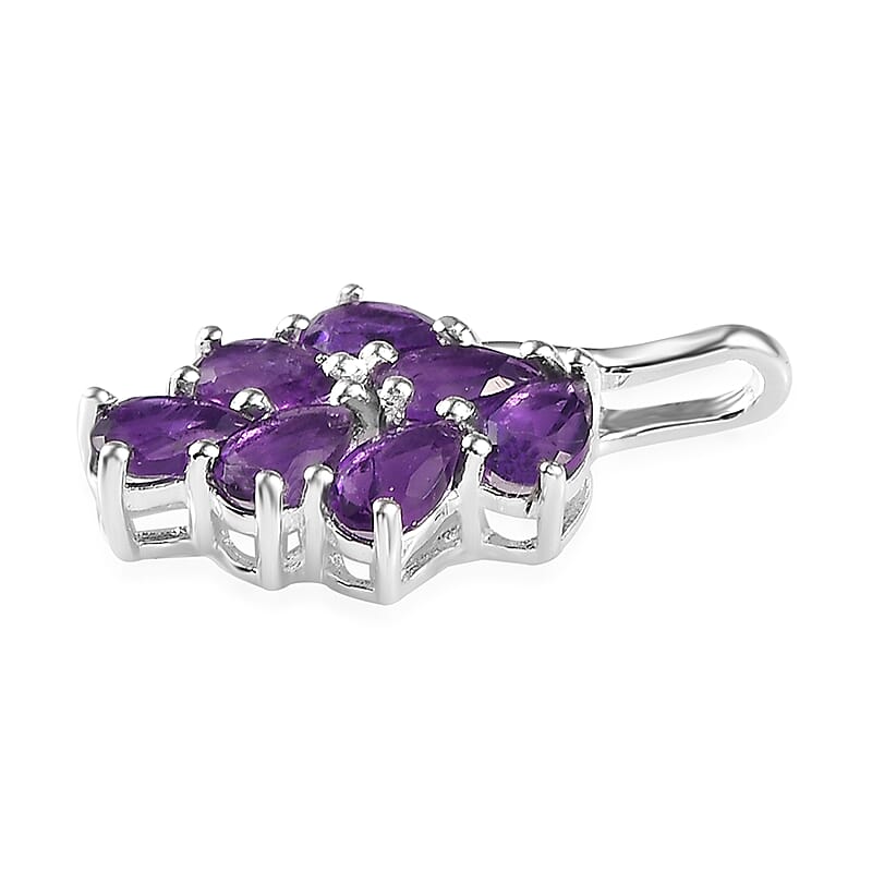 Amethyst Pendant in Sterling Silver 1.40 ctw