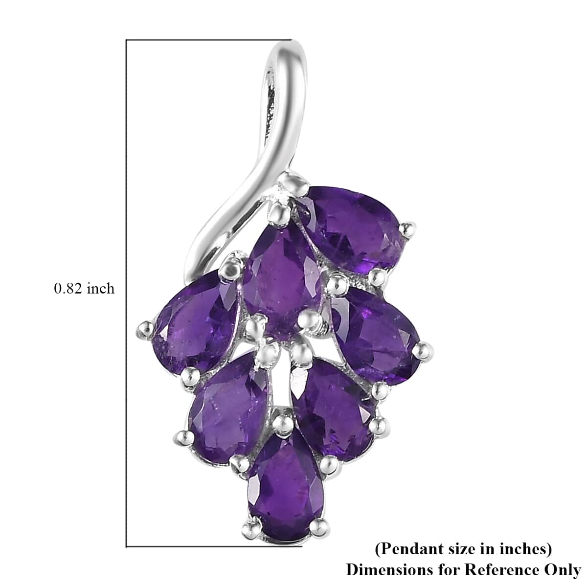 Amethyst Pendant in Sterling Silver 1.40 ctw image number 5