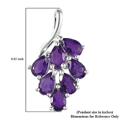 Amethyst Pendant in Sterling Silver 1.40 ctw