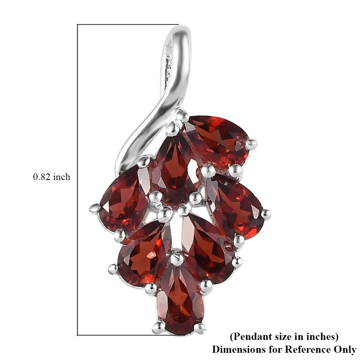 Mozambique Garnet Pendant in Sterling Silver 1.75 ctw image number 5