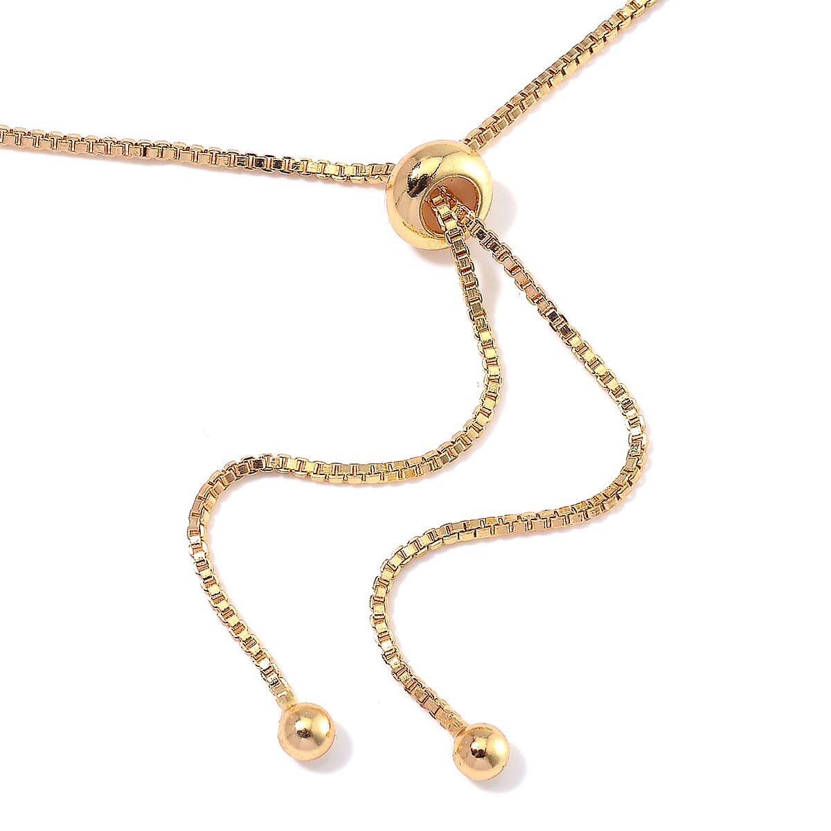 Simulated Champagne Diamond Tennis Necklace 18-26 Inches with Bolo Slider in Goldtone image number 3