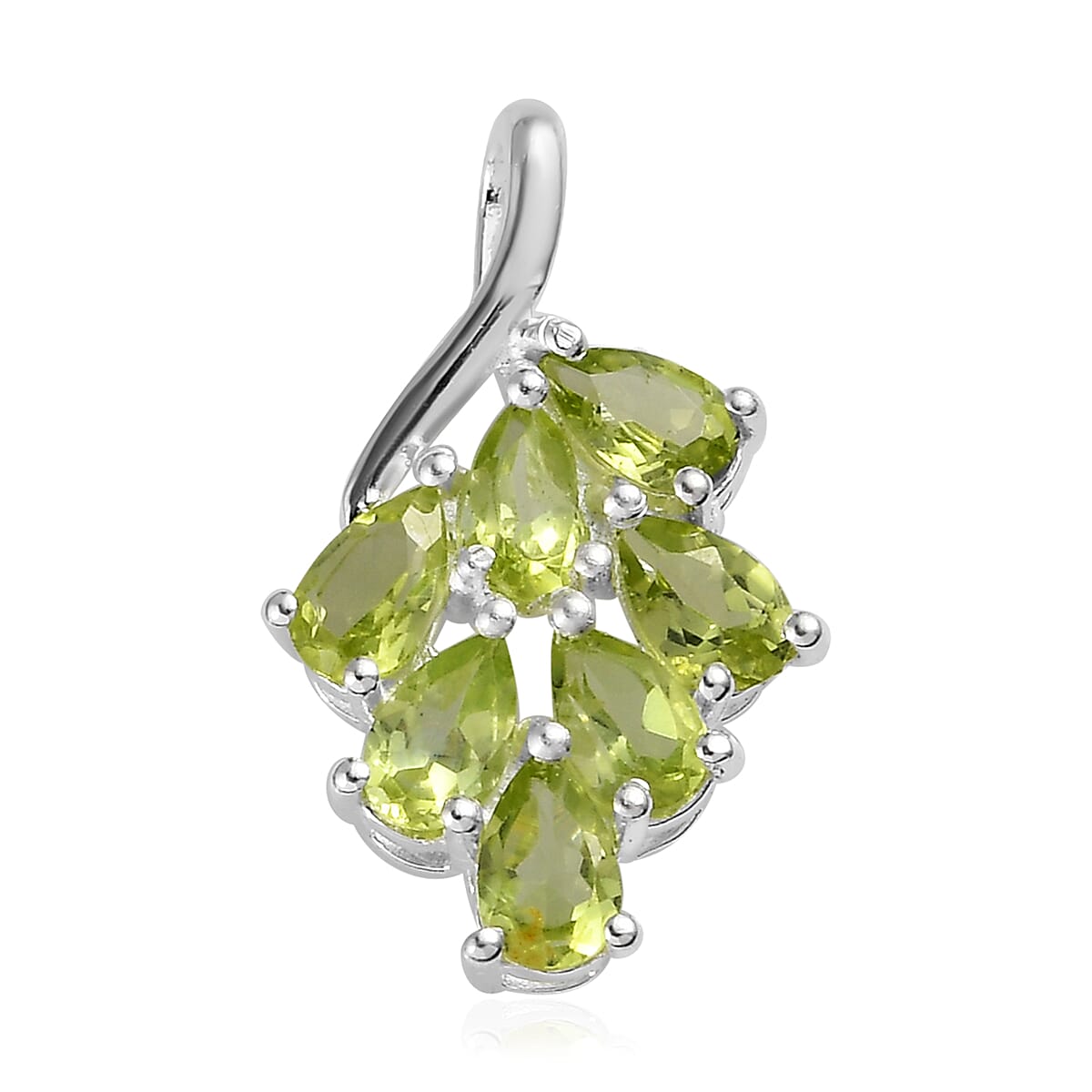 Peridot Pendant in Sterling Silver 1.65 ctw