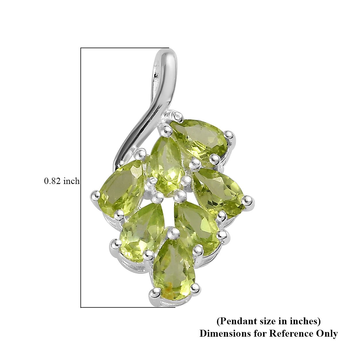Peridot Pendant in Sterling Silver 1.65 ctw