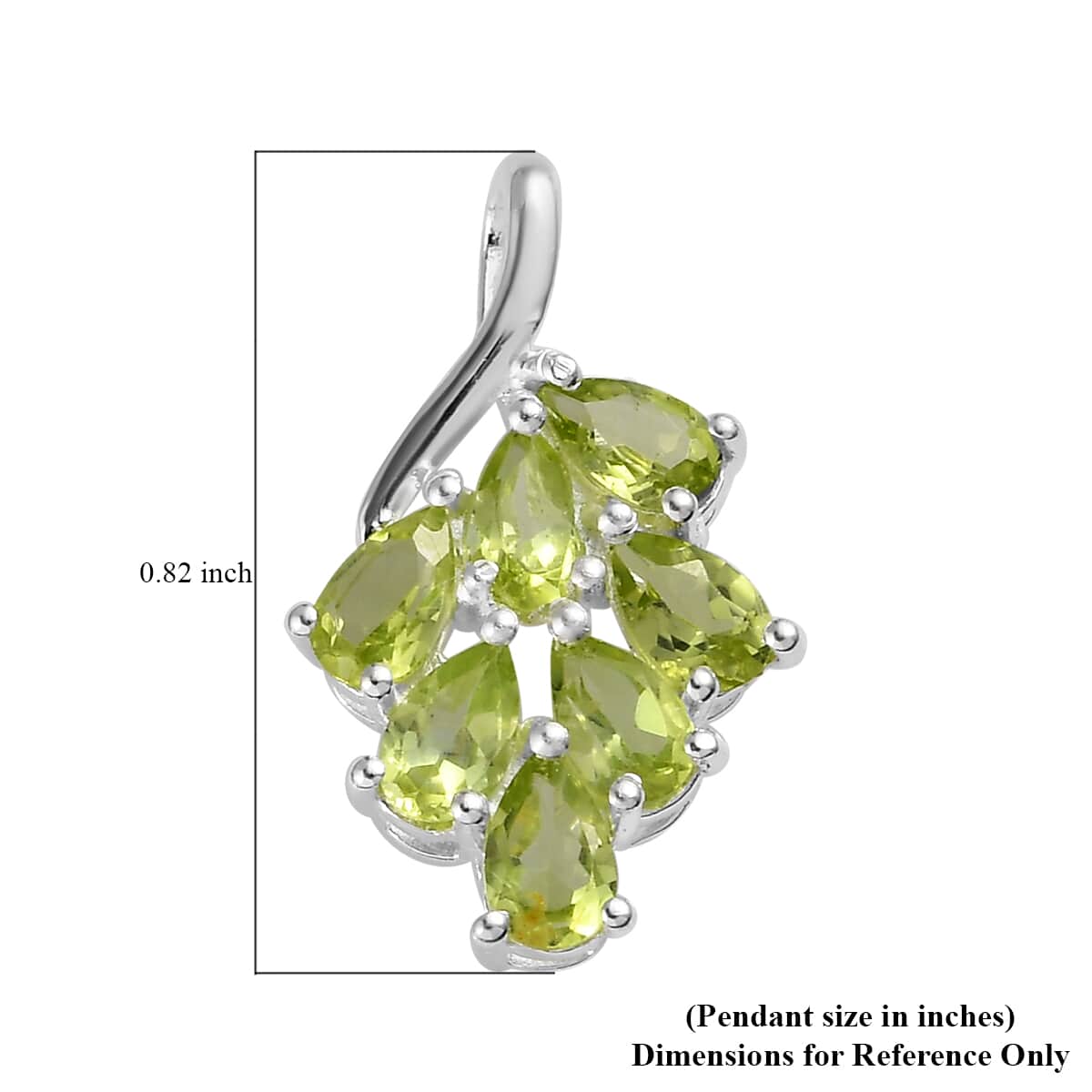 Peridot Pendant in Sterling Silver 1.65 ctw image number 5