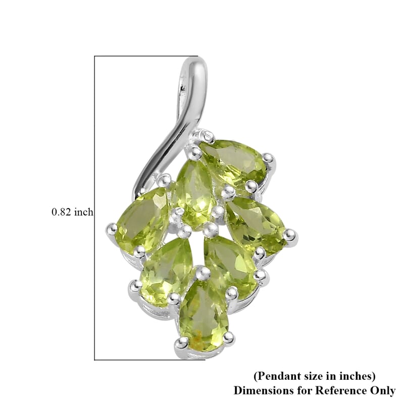 Peridot Pendant in Sterling Silver 1.65 ctw