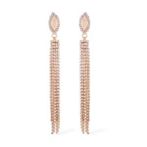 Champagne Glass and Austrian Crystal Earrings in Goldtone