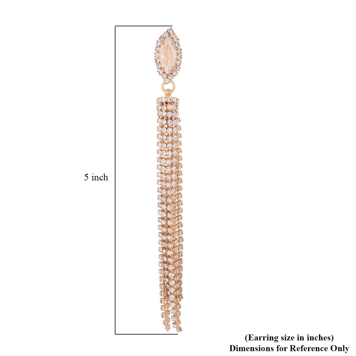Champagne Glass and Austrian Crystal Earrings in Goldtone image number 2