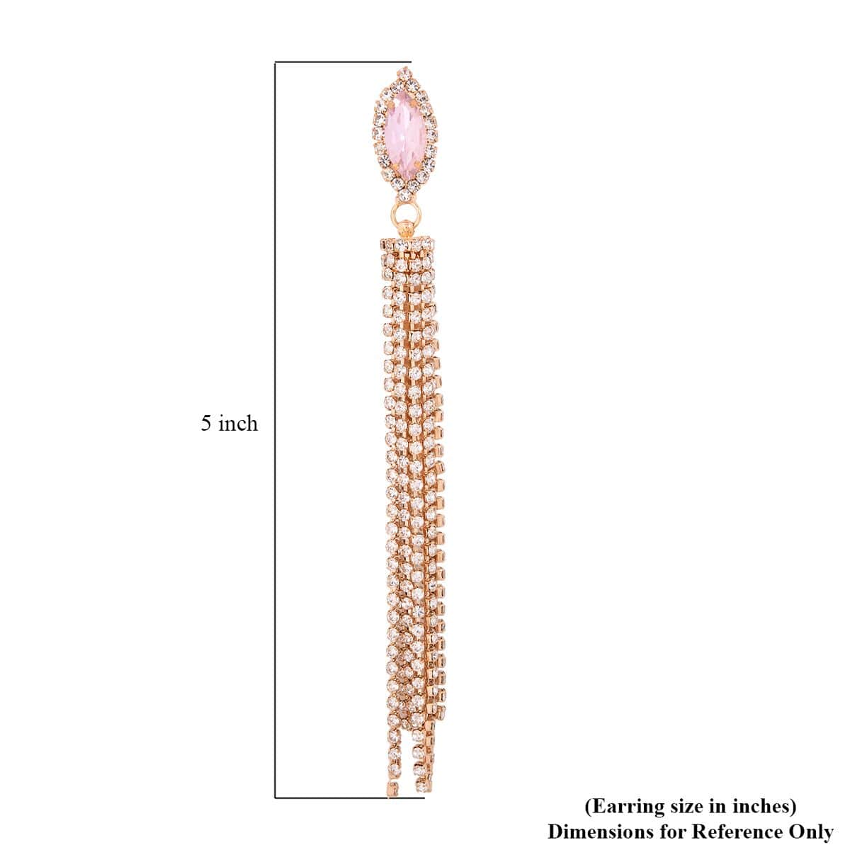 Pink Glass and Austrian Crystal Earrings in Rosetone image number 2