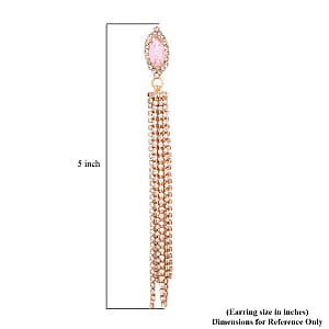Pink Glass and Austrian Crystal Earrings in Rosetone