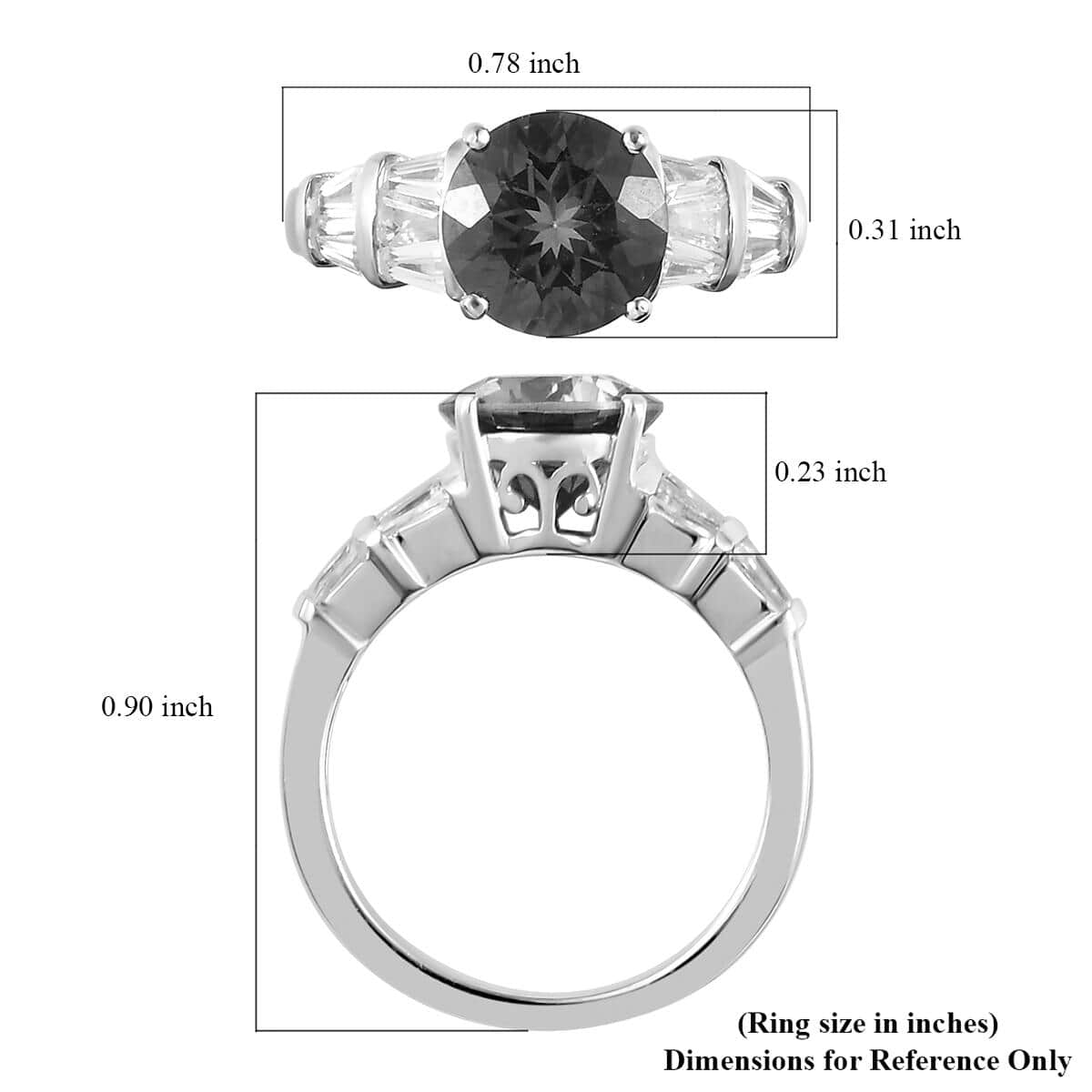 Brazilian Periwinkle Bloom Petalite and White Zircon Ring in Platinum Over Sterling Silver (Size 7.0) 2.30 ctw image number 5