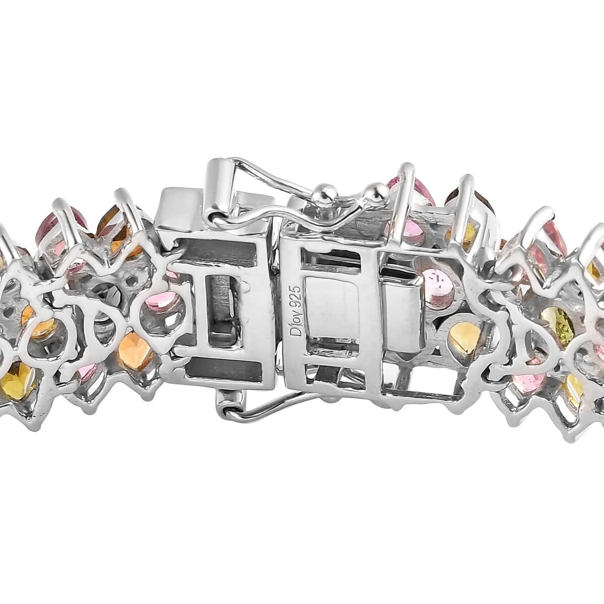 Multi-Tourmaline Cluster Bracelet in Platinum Over Sterling Silver (6.50 In) 21.85 Grams 22.00 ctw image number 2