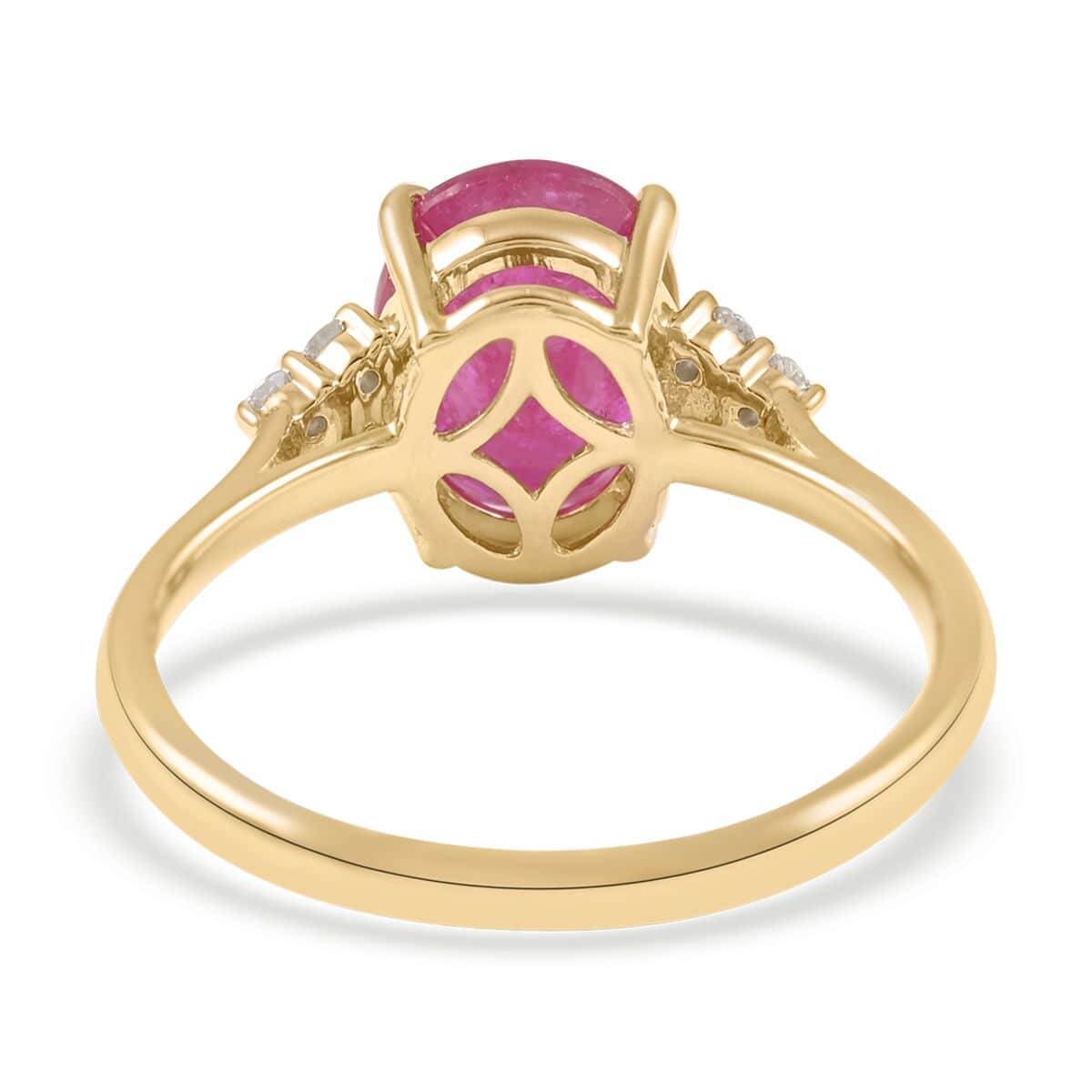 LUXORO 10K Yellow Gold AAA Mozambique Ruby and G-H I2 Diamond Ring (Size 6.0) 2.30 ctw image number 4