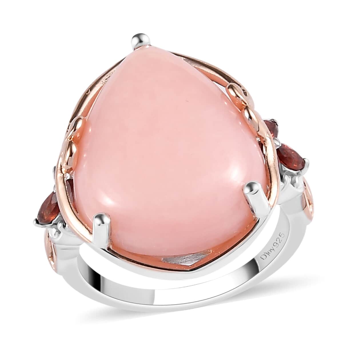 Peruvian Pink Opal and Multi Gemstone Ring in Vermeil Rose Gold and Platinum Over Sterling Silver (Size 10.0) 11.90 ctw image number 0