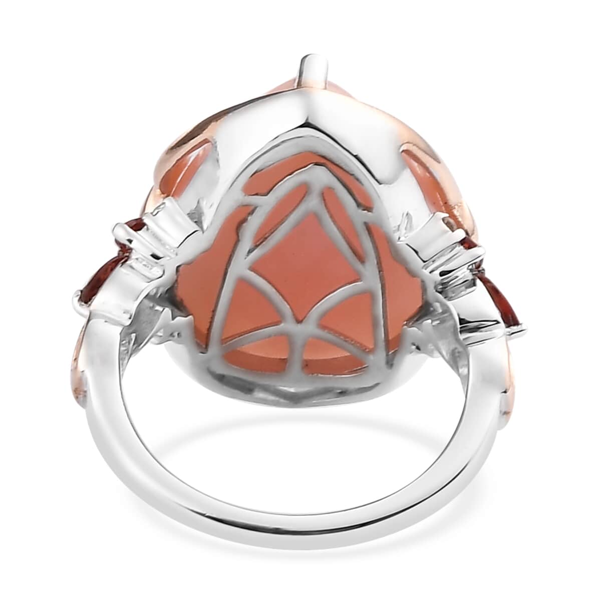 Peruvian Pink Opal and Multi Gemstone Ring in Vermeil Rose Gold and Platinum Over Sterling Silver (Size 10.0) 11.90 ctw image number 4