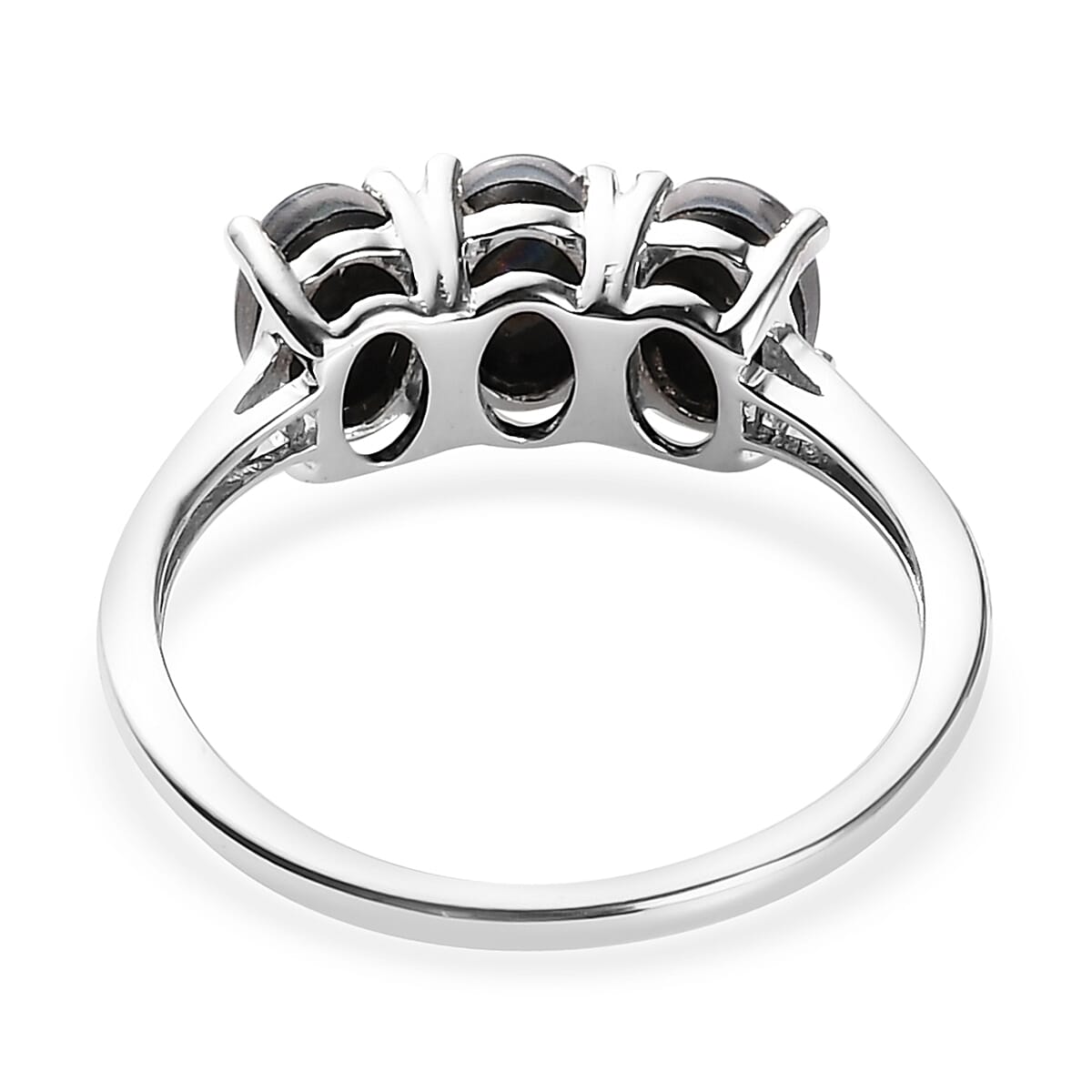 Boulder Opal Triplet 3 Stone Ring in Platinum Over Sterling Silver (Size 7.0) 1.15 ctw image number 4