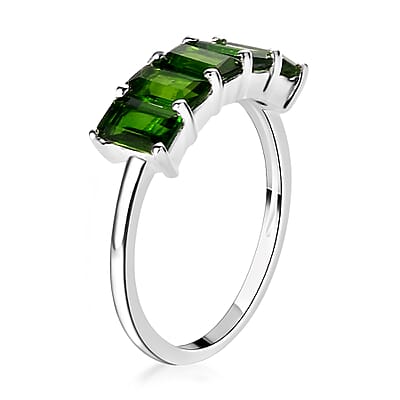 Chrome Diopside 5 Stone Ring in Sterling Silver (Size 10.0) 1.50 ctw