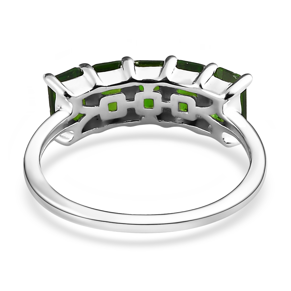 Chrome Diopside 5 Stone Ring in Sterling Silver (Size 10.0) 1.50 ctw