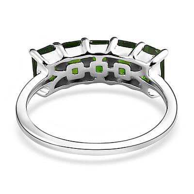 Chrome Diopside 5 Stone Ring in Sterling Silver (Size 10.0) 1.50 ctw
