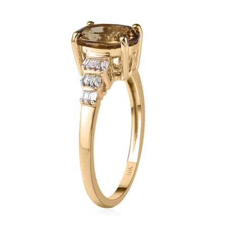 LUXORO 10K Yellow Gold Premium Natural Golden Tanzanite and Diamond Ring 2.25 ctw image number 3