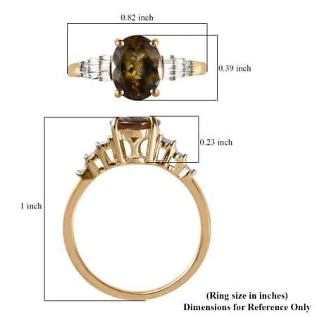 LUXORO 10K Yellow Gold Premium Natural Golden Tanzanite and Diamond Ring 2.25 ctw image number 5