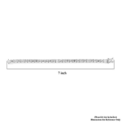 Asscher Cut Moissanite 5mm Tennis Bracelet in Platinum Over Sterling Silver (6.50 In) 20.00 ctw