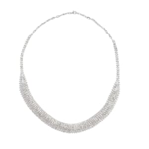Austrian Crystal Necklace 24 Inches in Silvertone