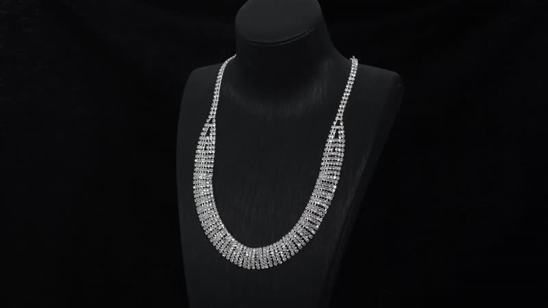 Austrian Crystal Necklace 24 Inches in Silvertone