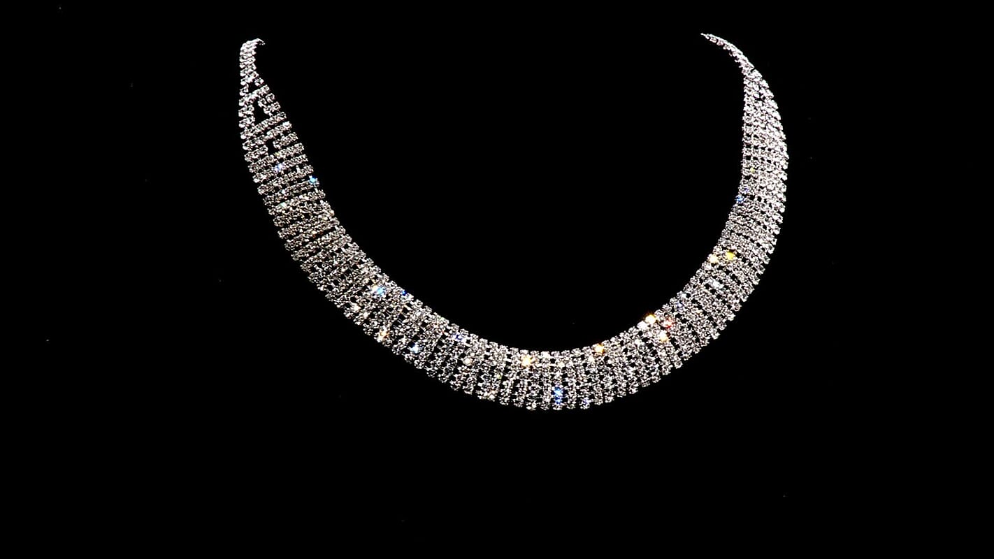 Austrian Crystal Necklace 24 Inches in Silvertone