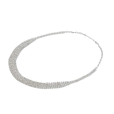 Austrian Crystal Necklace 24 Inches in Silvertone