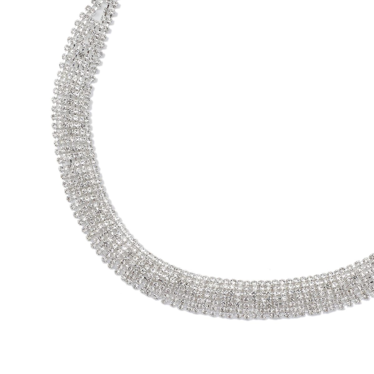 Austrian Crystal Necklace 24 Inches in Silvertone image number 3