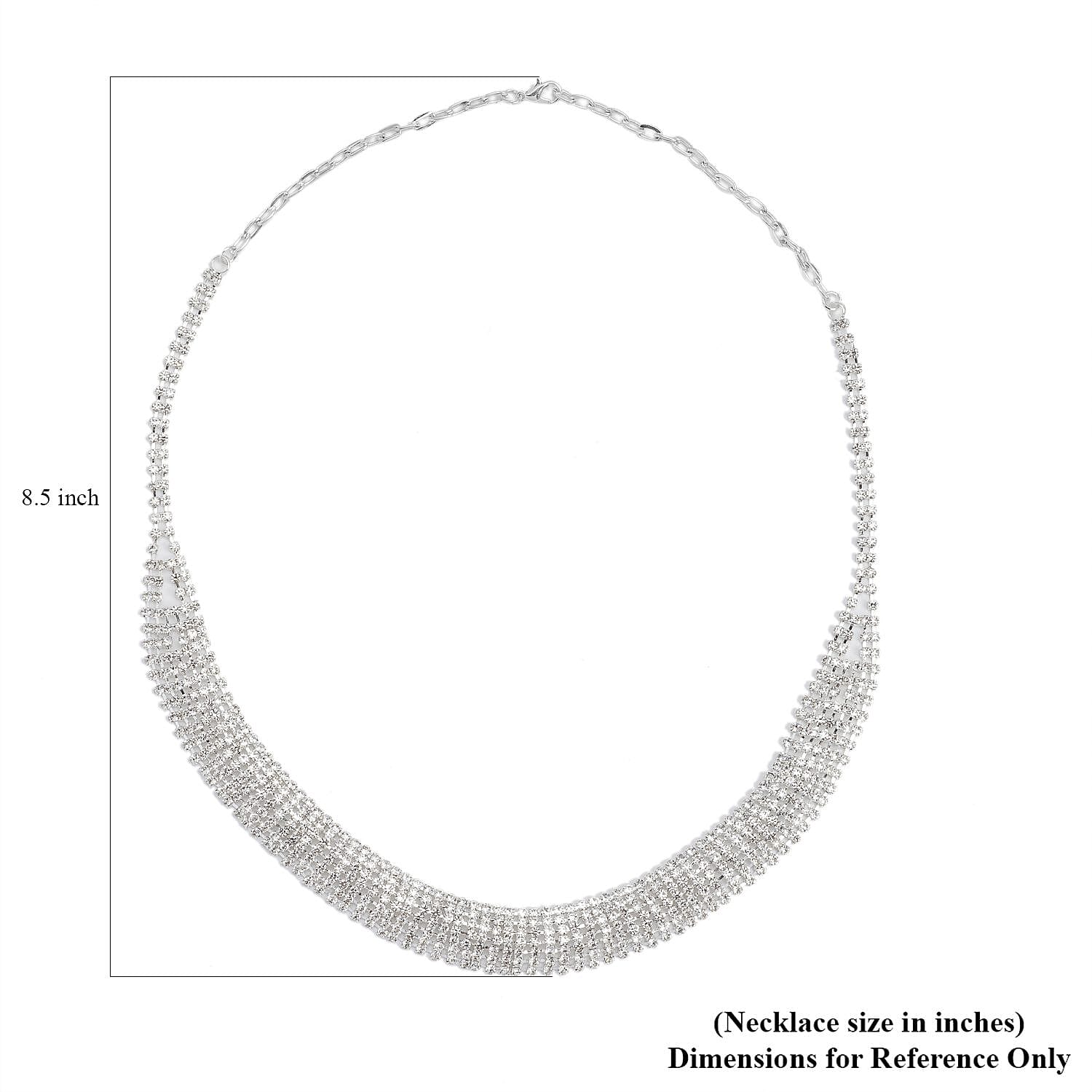 Austrian Crystal Necklace 24 Inches in Silvertone