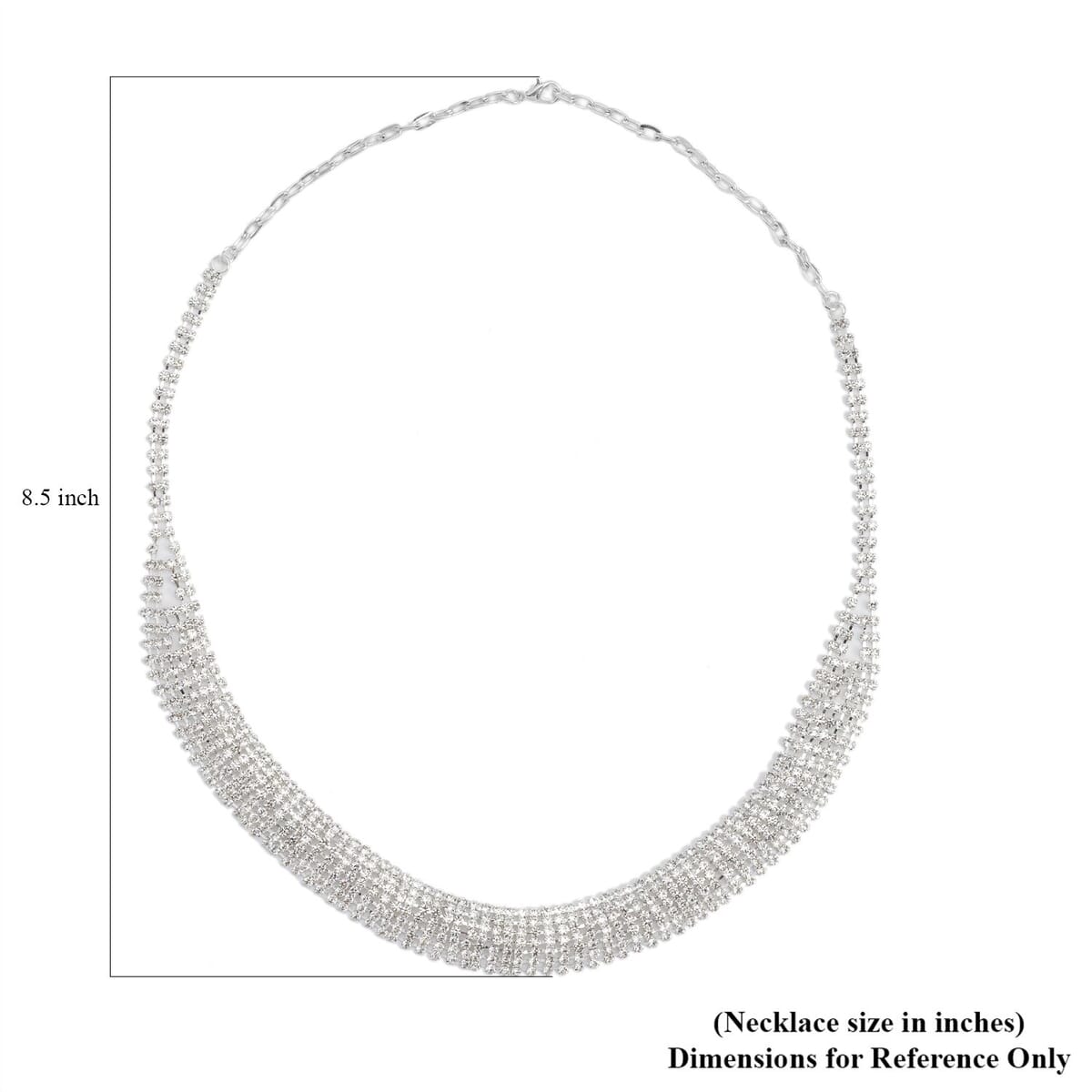 Austrian Crystal Necklace 24 Inches in Silvertone image number 4