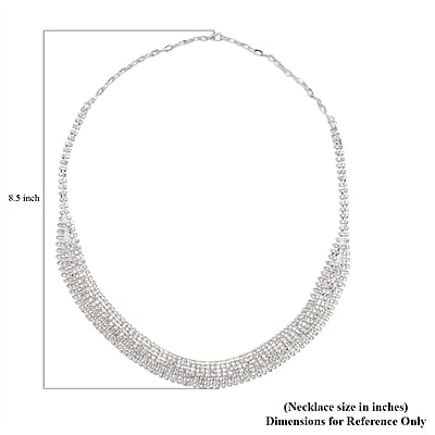 Austrian Crystal Necklace 24 Inches in Silvertone