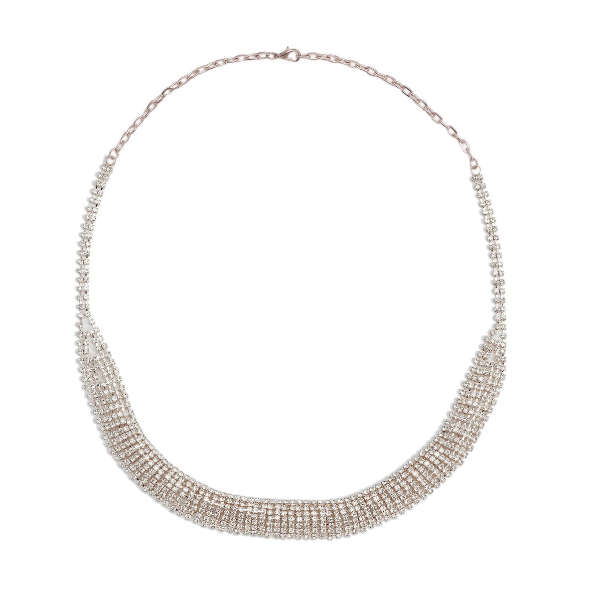 Austrian Crystal Necklace 24 Inches in Rosetone image number 0