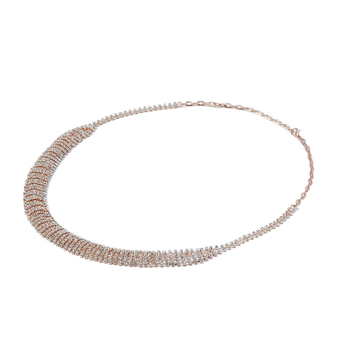 Austrian Crystal Necklace 24 Inches in Rosetone image number 2