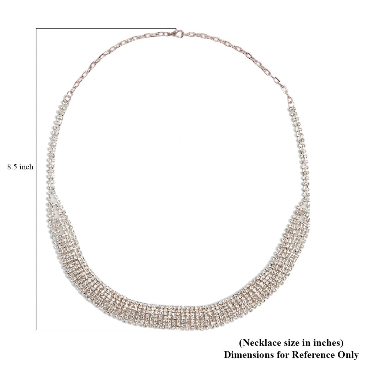 Austrian Crystal Necklace 24 Inches in Rosetone image number 4