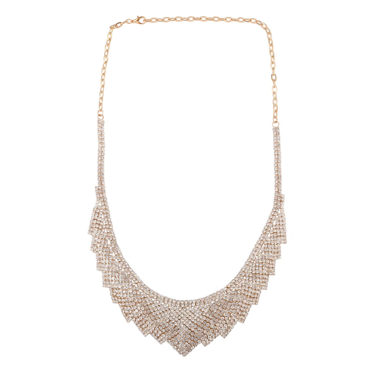 Austrian Crystal Louts Petals Necklace 23.50 Inches in Goldtone image number 0