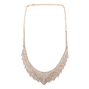 Austrian Crystal Louts Petals Necklace 23.50 Inches in Goldtone