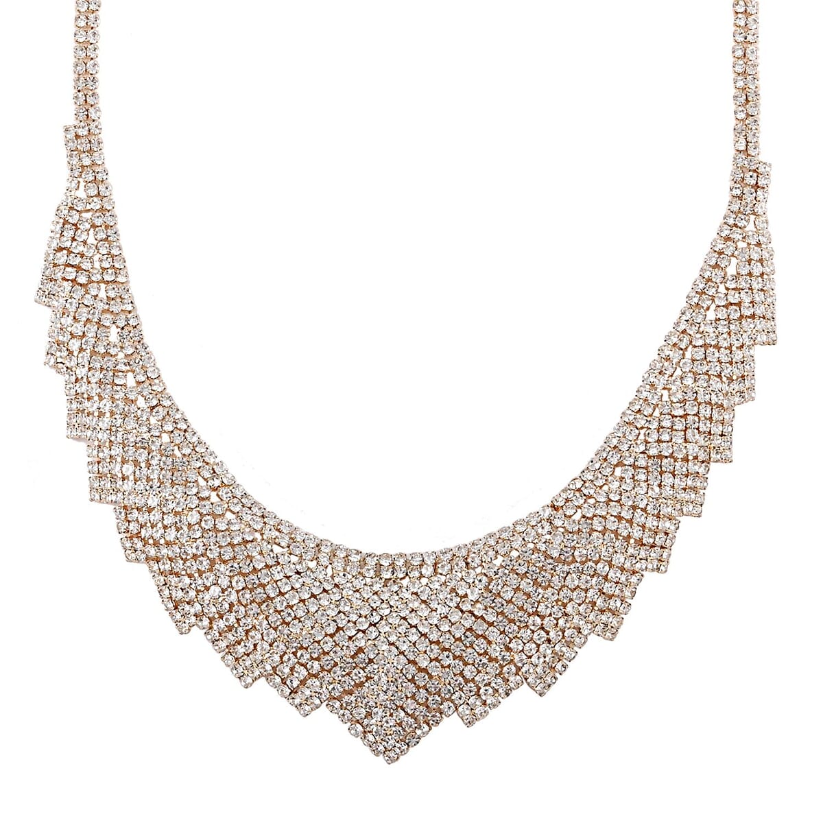 Austrian Crystal Louts Petals Necklace 23.50 Inches in Goldtone image number 2