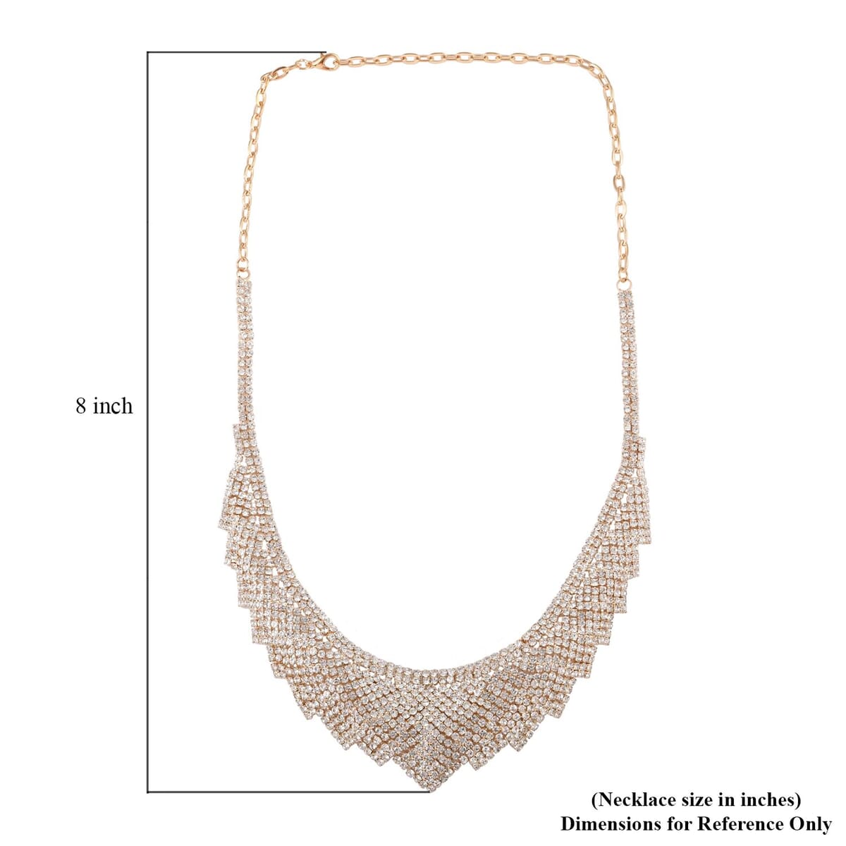 Austrian Crystal Louts Petals Necklace 23.50 Inches in Goldtone image number 4