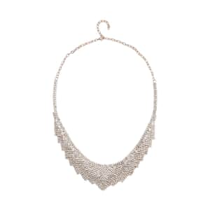 Austrian Crystal Louts Petals Necklace 23.50 Inches in Rosetone