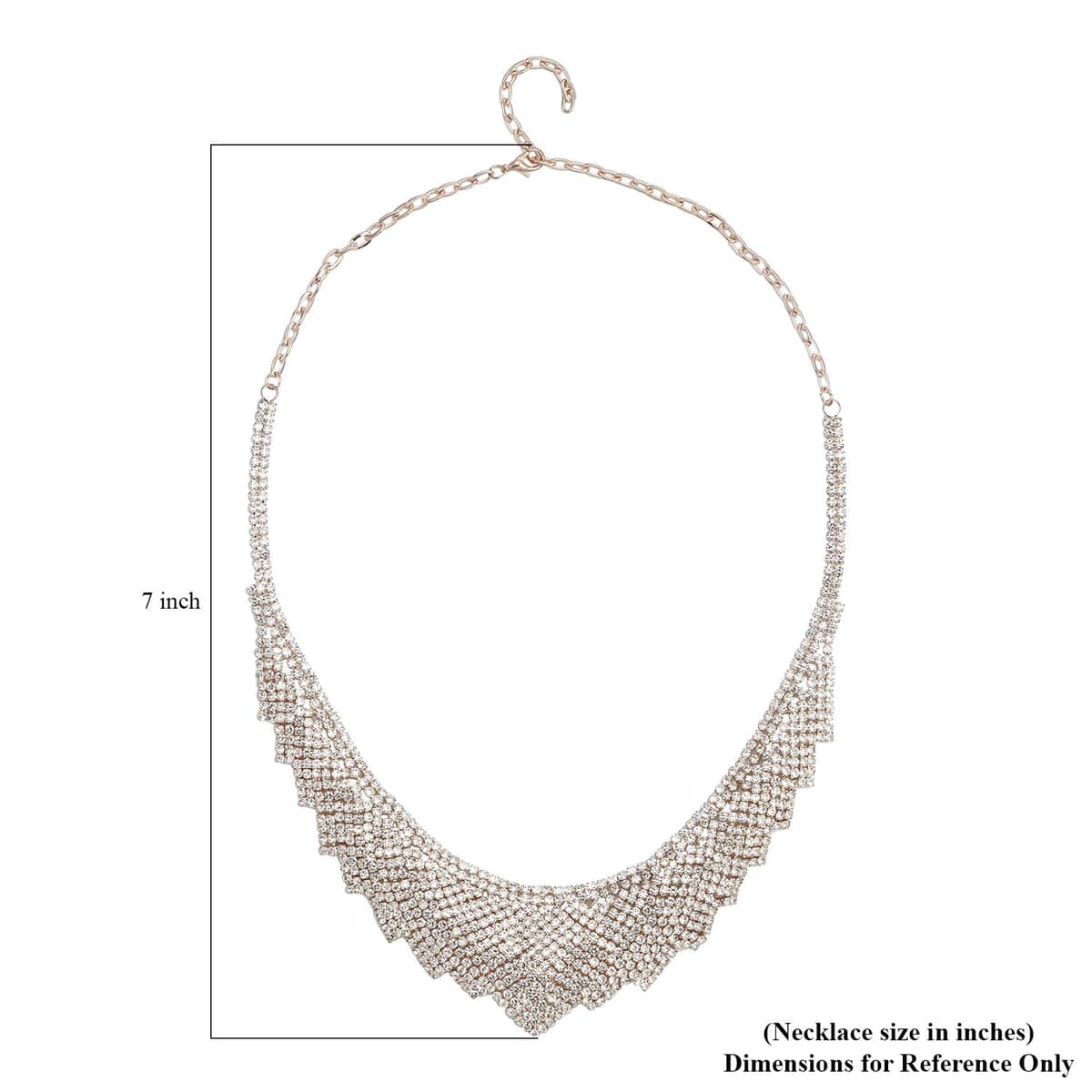 Austrian Crystal Louts Petals Necklace 23.50 Inches in Rosetone image number 3