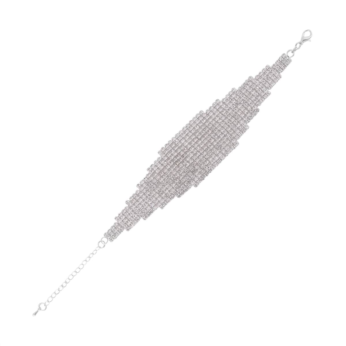 Austrian Crystal Sparkles Bracelet in Silvertone (7.50-9.50In) image number 0