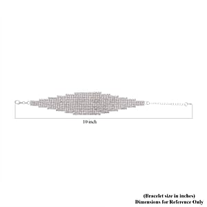 Austrian Crystal Sparkles Bracelet in Silvertone (7.50-9.50In)